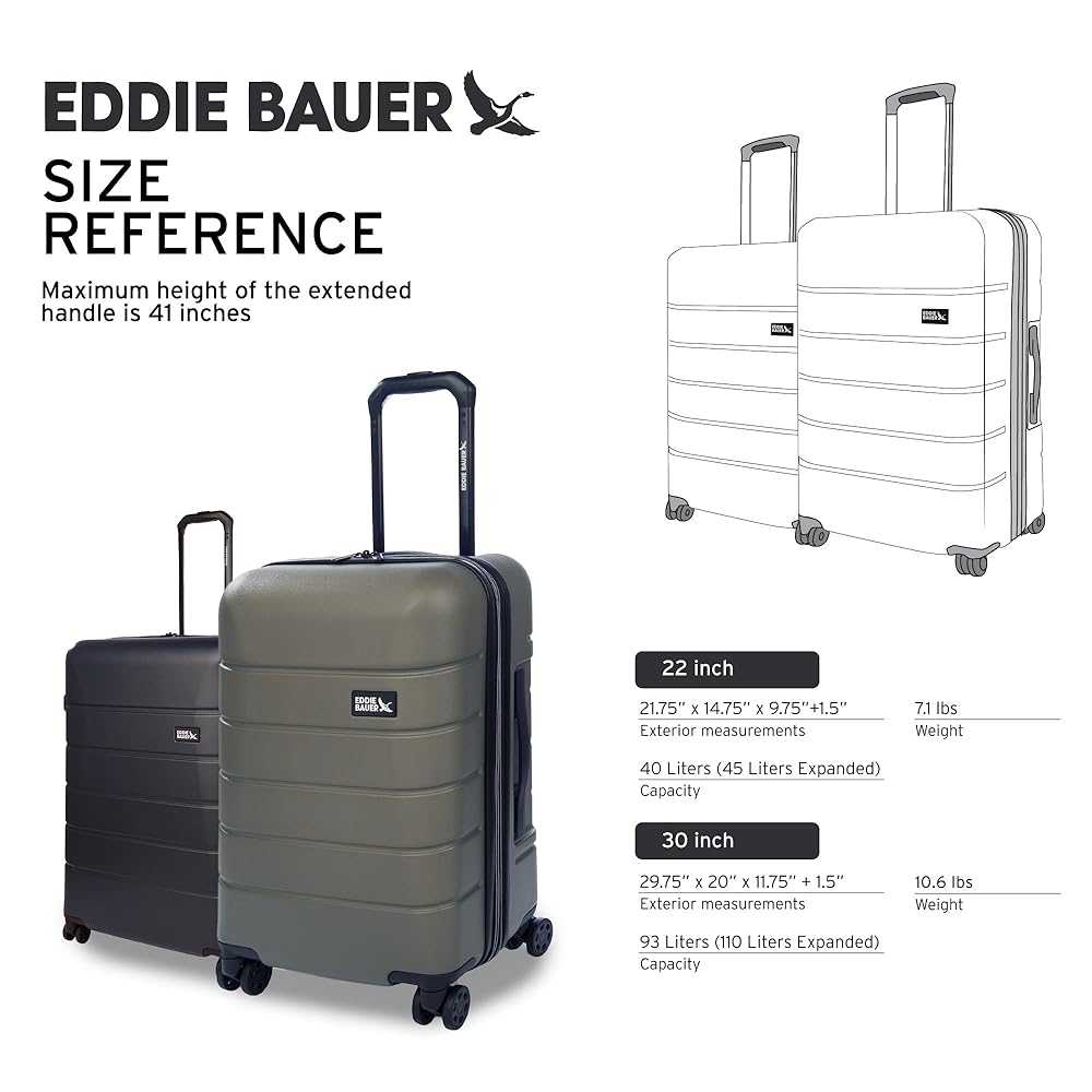 Eddy Bauer キャリーバッグ　ガーメントバッグ Amazon.com | Eddie Bauer Glacier Carry-On 22